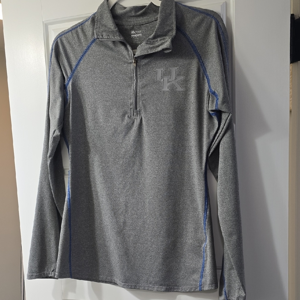 University Of Ky, Knights Apparel Heather Gray Zip Pullover